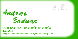 andras bodnar business card